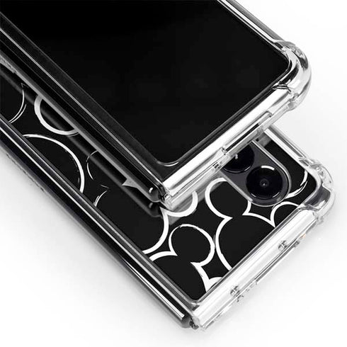 Disney Mickey Mouse Logo Pattern Galaxy Z Fold4 5G Clear Case